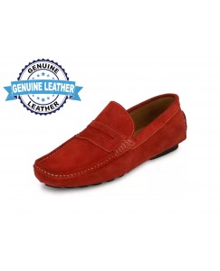 Ramoz 100% Real Leather Shoes Loafer for Men's & Boys (Red)